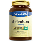Vitamina Selenio Selenium 200 Mcg 60 Caps Vitaminlife Sabor Sem Sabor