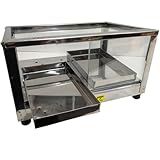 Vitrine Aquecedora Elétrica Para Salgados- 2 Bandejas Grandes 29x17cm- Estrutura Em Inox- -110- Volts-
