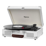 Vitrola Maleta Raveo Toca Discos De Vinil Bluetooth Branco