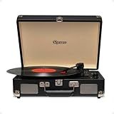 Vitrola Maleta Vintage Retrô Toca Discos De Vinil Antigo Portátil Bluetooth Bivolt Com Alto Falantes Integrados
