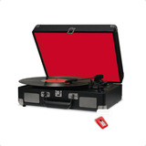 Vitrola Retro Maleta Toca Discos Vinil Caixa De Som Embutida 10w Bluetooth Bivolt 110v 220v Com Agulha Rubi Extra