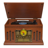 Vitrola Toca Discos E Cd Bt Com Rádio Usb Raveo Stadio 25w