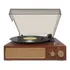 Vitrola Toca Discos Vinil Studio Marrom Usb Bluetooth Fm