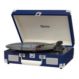 Vitrola Toca Vinil Raveo Sonetto Chrome Navy Azul Bluetooth