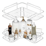 Vittak Kit 2 Porta Shampoo Sabonete Suporte De Canto Parede Banheiro Cor Branco