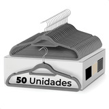 Vittak Kit 50 Cabides Veludo De Roupas Adulto Antideslizante Slim Cor Cinza