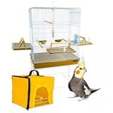Viveiro Gaiola Calopsita Aves Confort Triplex Luxo Com Bolsa Branco Amarelo