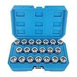 VKALTUL 20pcs Anti Theft Screws Removal And Install Socket Sleeve Set Wheel Lock Removal Kit Wheel Lock Key Lock Nut Removal Tool For Porsche