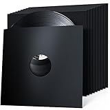 VKheroKV 10 Peças De Capas De Papel Para Disco De Vinil Capas De Papel Kraft Jaquetas De Papelão Com Orifício Central Para Recodificação De Vinil 17 Polegadas Preto Fosco 