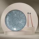 VKX Tambor De Língua De Aço 15 Cm Bateria De Mão Com 11 Notas Livro De Música Instrumentos De Cura Sonora Para Educação Musical Entretenimento Ioga Chacra Presentes Cinza 15 Cm 