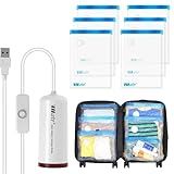 VMSTR Pacote Com 6 Sacos De Armazenamento A Vácuo De Viagem Com Bomba Elétrica USB Bolsas De Armazenamento De Compressão Para Roupas Essencial Para Viagem De Bagagem