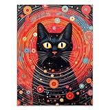 VOCBAN Decoração De Parede Gamer Vintage Gato Vermelho Preto Grande Arte De Parede Em Tela Pinturas Pôsteres E Gravuras Imagens De Arte Para Sala De Estar Bar Escadas Corredores Paredes