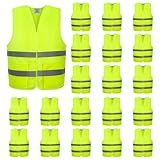 VOCHIC Pacote Com 20 Coletes De Segurança Com Bolsos - Colete Refletivo De Alta Visibilidade- Colete De Malha De Alta Visibilidade Para Homens-mulheres- Trabalho- Construção- Caminhada -20- Amarelo