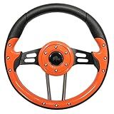 Volante Aviator 4 Laranja Aderência Black Spokes 13 Polegadas De Diâmetro