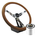 Volante Clássico Lotse Boxer Couro Marrom Aço Inox 