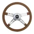 Volante Clássico Lotse Four Marrom   Haste Cromada   30 Cm