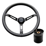 Volante Clássico Lotse Hemi Couro Preto Escolha O Cubo