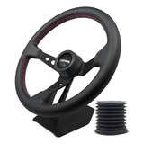 Volante Couro Preto Haste Black Lotse Gti Cubo Sanfonado