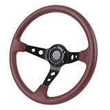 Volante De Carro De 14 Polegadas Aparência Elegante Conforto Aprimorado Volante De Corrida Com Botão De Buzina Adaptador De Cubo De 6 Buracos Ajuste Universal