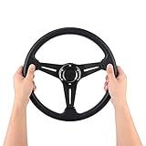 Volante De Carro De Corrida De 14 Polegadas Leve Esportivo Antidesgaste Liga De Alumínio Volante Universal BLACK