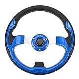 Volante De Carro Volante De Corrida Universal Visual Esportivo De 13 Polegadas Com Botão De Buzina Para Adaptador De Cubo De Volante De 6 Furos Azul 
