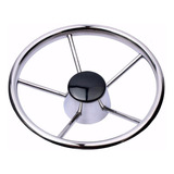 Volante Em Aço Inox Náutico 343mm Para Lancha Fishing Barco