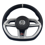 Volante Esportivo Gti Golf Para Fox 2006 Á 2013 Prata Cubo