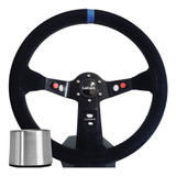 Volante Esportivo Lotse Dakar Camurça Tarja Azul Cubo Fusca