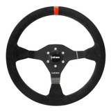 Volante Esportivo Lotse Ring Camurça Preto Tarja Vermelha