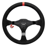 Volante Esportivo Ring R Camurça Preto Tarja Vermelha Lotse