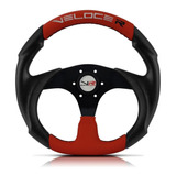 Volante Esportivo Veloce Racing Preto Vermelho