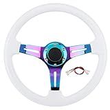 Volante KIMISS Volante Universal De Corrida De 14 Pol Com 6 Furos Volante à Deriva Em ABS Com Raios Coloridos Para Carro