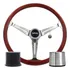 Volante Lotse Clássico Boxer Wood ( Prata Inox ) + Brinde