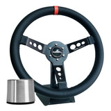 Volante Lotse Maxx Couro Tarja Vermelha Cubo Fusca Brasilia