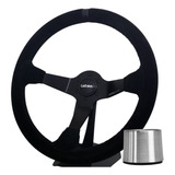 Volante Lotse Wrc Camurça Tarja Preta Cubo Vw Fusca Brasilia