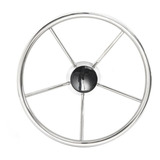 Volante Náutico De Aço Inox 39cm Cinco Raios Lancha Fishing