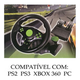 Volante P Ps3 Xbox 360 Ps2 Pc Racer Com Vibração Knup Nf