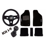 Volante Preto Black Tapete Bordado Kit Bola C Cambio Gol G4