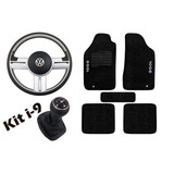 Volante Rallye Tapete Bordado C Bola De Cambio Coifa Gol G5