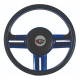 Volante Tuning Rallye Slim Azul Aplicar Universal Sem Cubo