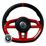 Volante Vermelho Gti Esportivo Fusca Brasilia Buggy C Cubo