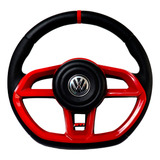 Volante Vermelho Gti Esportivo Fusca Brasilia Buggy C Cubo