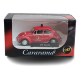 Volkswagen Beetle Fusca Bombeiros Cararama 1 43 Na Caixa