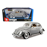 Volkswagen Kafer beetle 1955 Fusca Cinza 1 18 Bburago