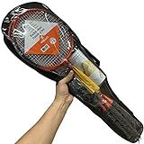 Vollo Sports Kit Badminton VB004 4 Raquetes 3 Petecas Rede E Suporte Preto E Laranja