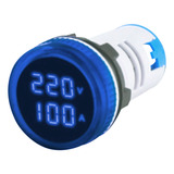 Voltimetro Amperimetro 22mm Modelo Ad16 22va Azul