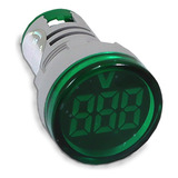 Voltímetro Digital 22mm 5 60vcc  corrente Contínua  Verde