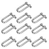 Vomeko Manilha D Longa De Aço Inoxidável Manilha De Corrente De Pino Espiral Conector De âncora Reta 304 10pcsM6 
