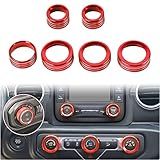 Voodonala Controle De Ar Condicionado Farol Console Central Interruptor Botão Acabamento Interior Acessórios Para Jeep Wrangler JL JLU 2018 2023 Gladiador JT Caminhão Vermelho Liga De Alumínio Serve