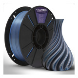 Voolt3d Duo Color Pla Cor Alumínio E Azul Filamento Impressão 3d
